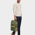 MILTHREAD Bold top load 20L everyday backpack in Camo Green on model