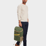 MILTHREAD Bold top load 20L everyday backpack in Camo Green on model