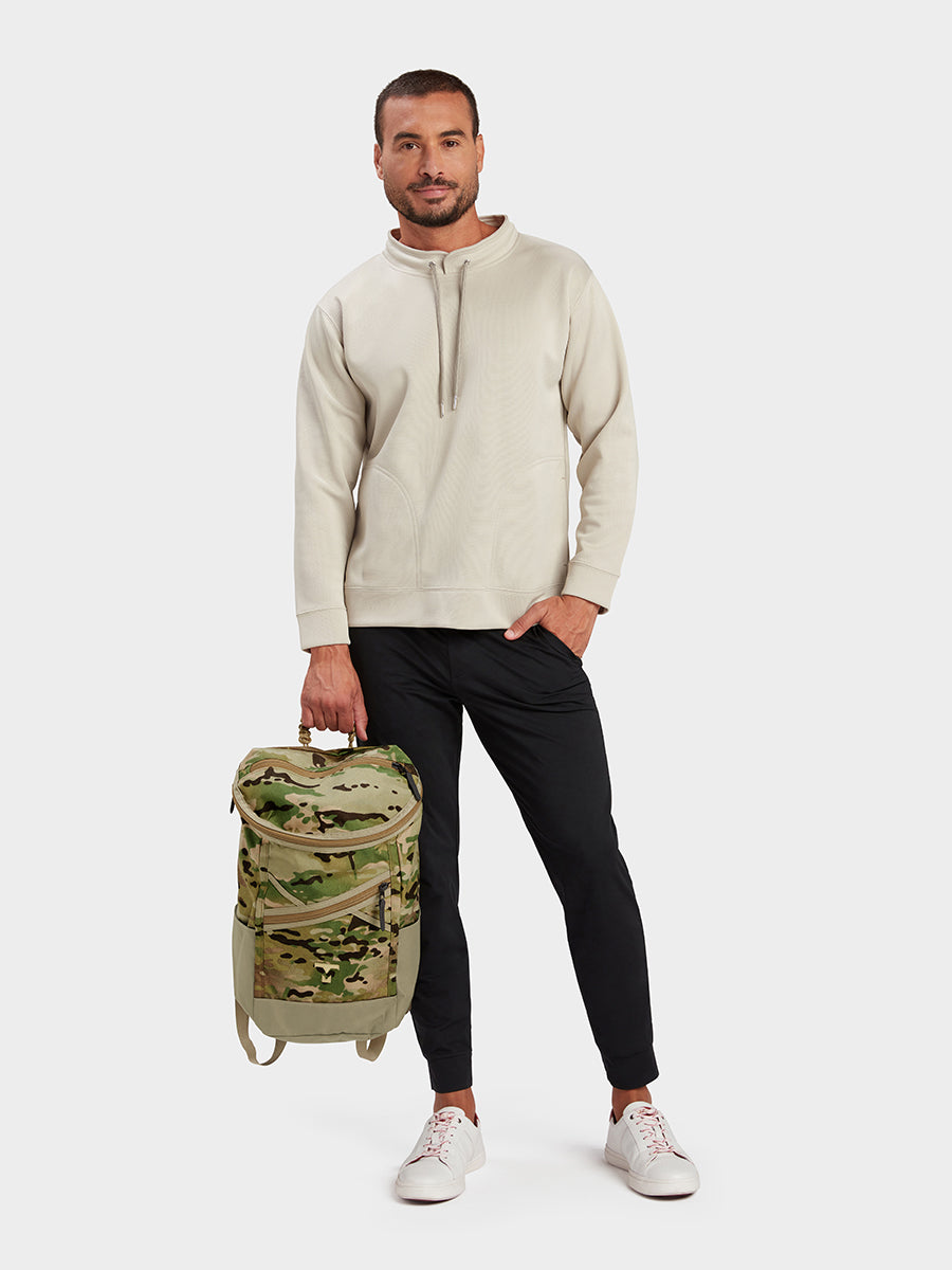 MILTHREAD Bold top load 20L everyday backpack in Multicam on model