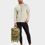 MILTHREAD Bold top load 20L everyday backpack in Multicam on model