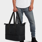 MILTHREAD Canyon 33L travel tote in black on model
