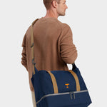 MILTHREAD Canyon 33L travel tote in midnight on model