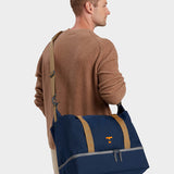 MILTHREAD Canyon 33L travel tote in midnight on model