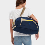 MILTHREAD Grit Duffel 25L travel bag in midnight on model