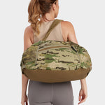 MILTHREAD Grit Duffel 25L travel bag in multicam on model