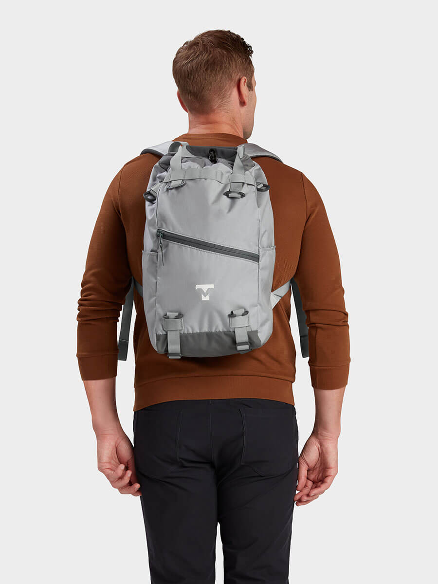 MILTHREAD everyday carry Juniper cinch top backpack 16L in silver dust