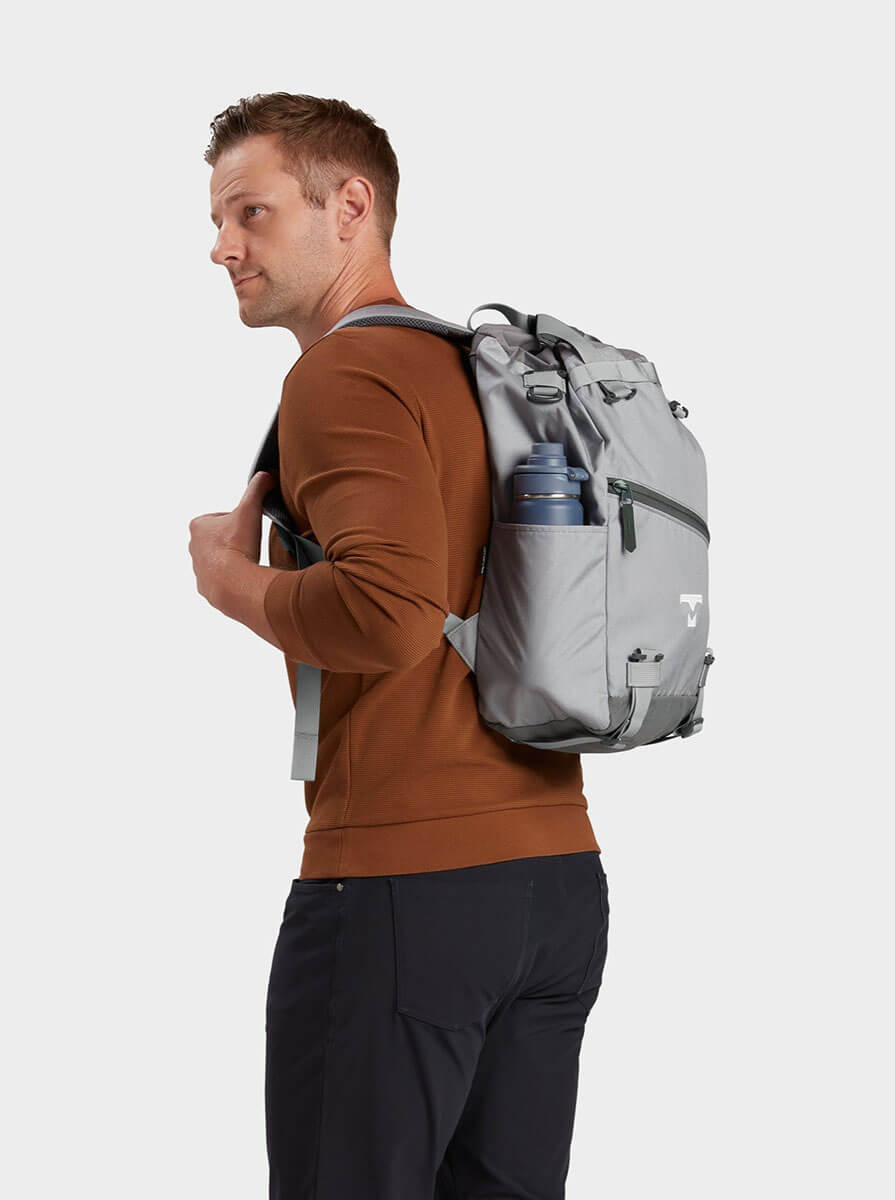 MILTHREAD everyday carry Juniper cinch top backpack 16L in silver dust