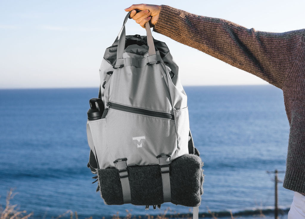 MILTHREAD Juniper cinch top everyday backpack in silver dust