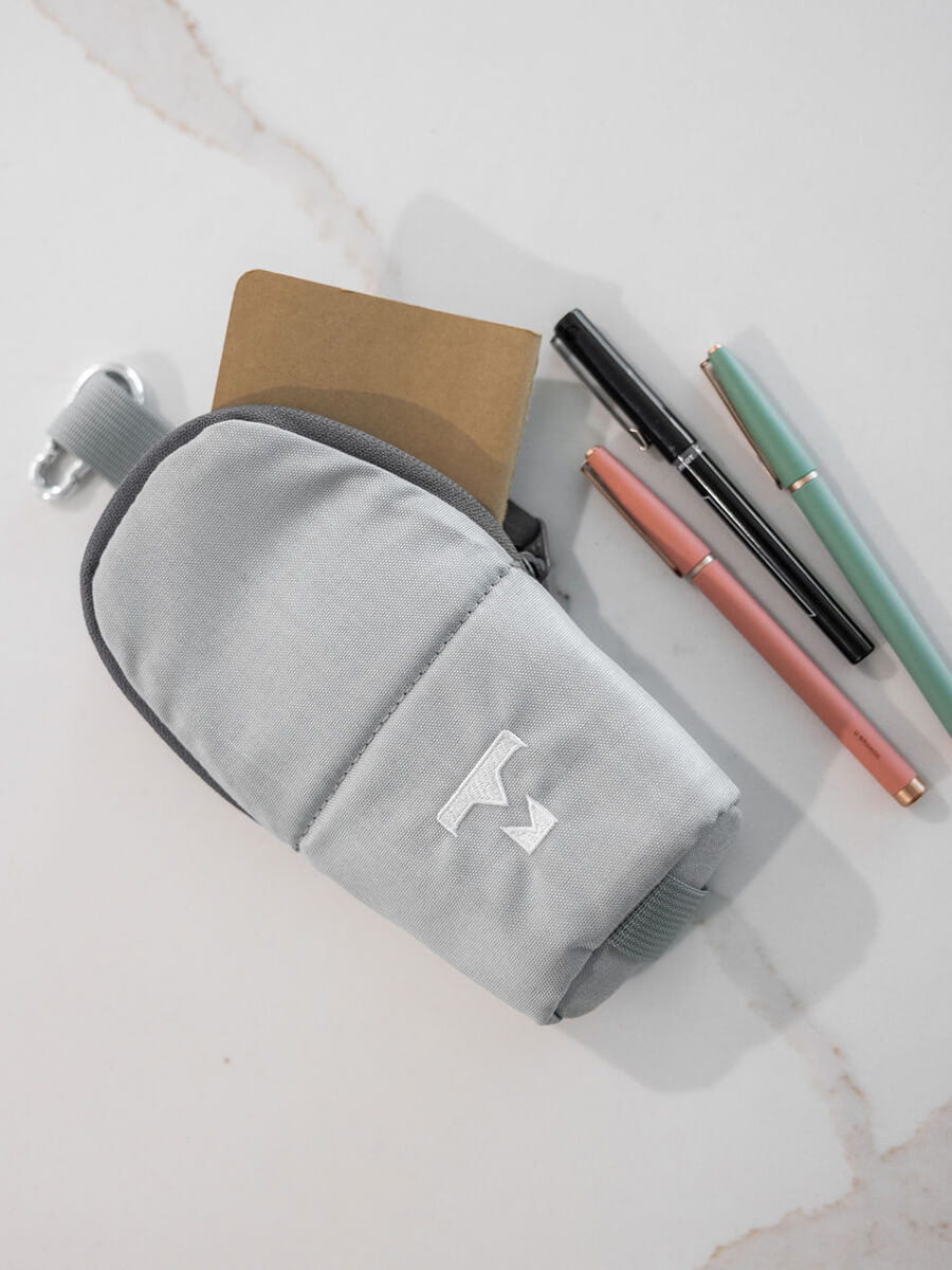 MILTHREAD Source small tech pouch in silver dust