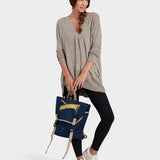 MILTHREAD Swift flap backpack in midnight on model