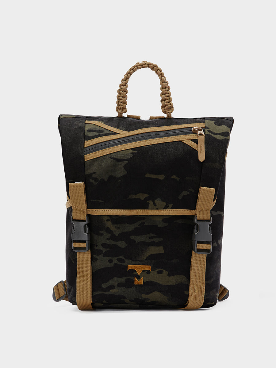 MILTHREAD Swift flap backpack in Multicam Black