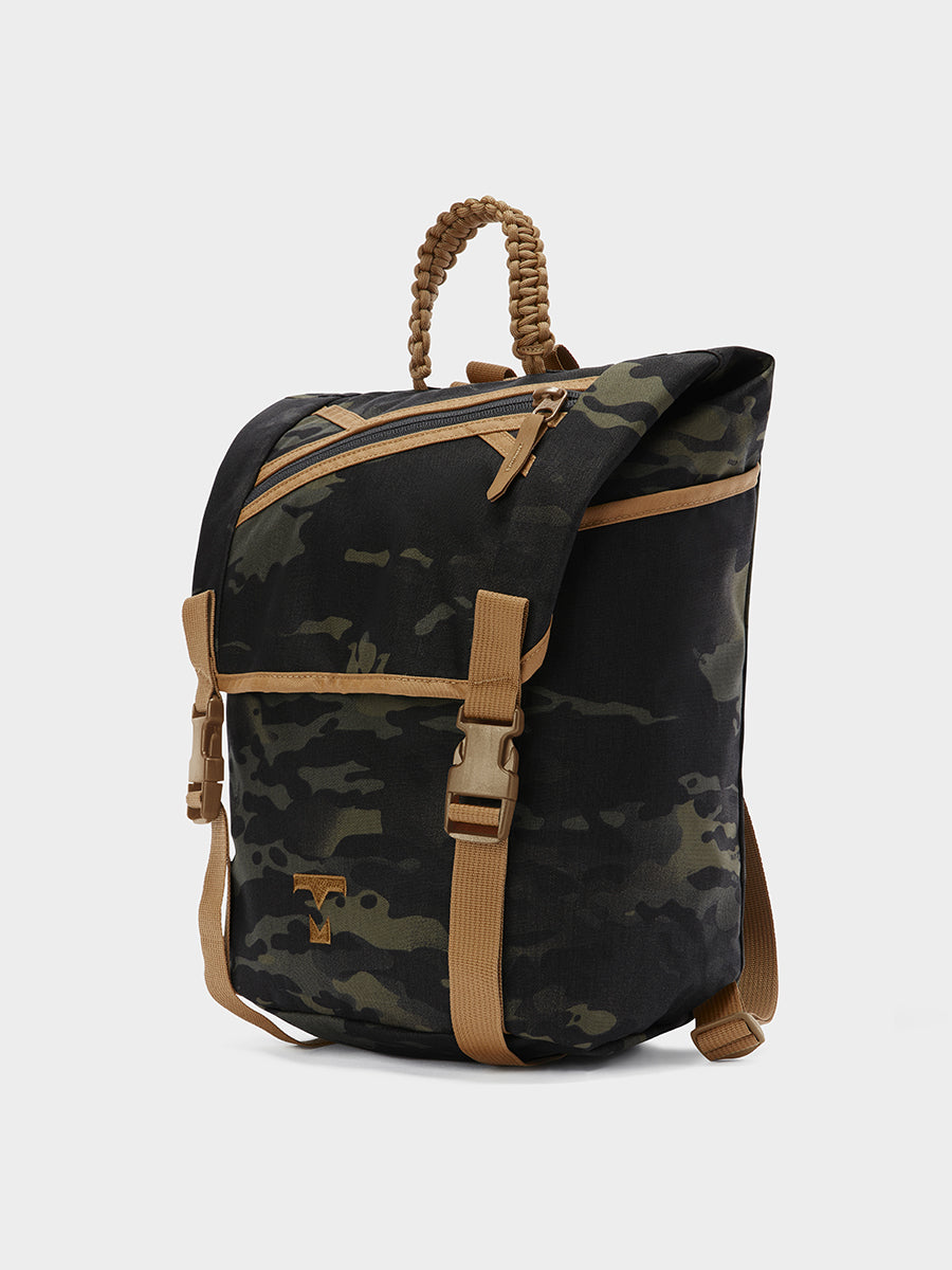 MILTHREAD Swift flap backpack in Multicam Black