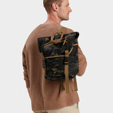 MILTHREAD Swift flap backpack in Multicam Black on model