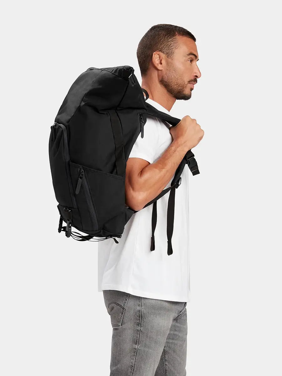 MILTHREAD Talos Rolltop 30L travel backpack in black