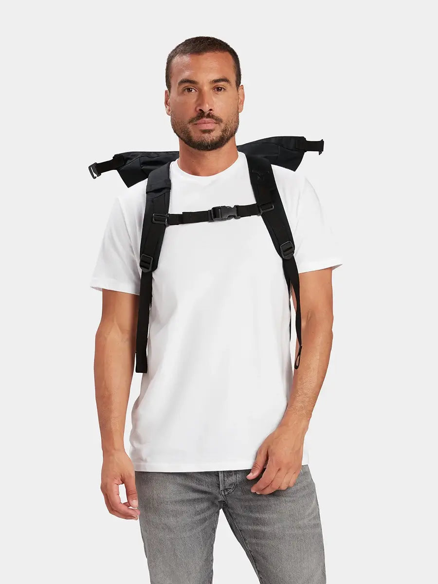 MILTHREAD Talos Rolltop 30L travel backpack in black