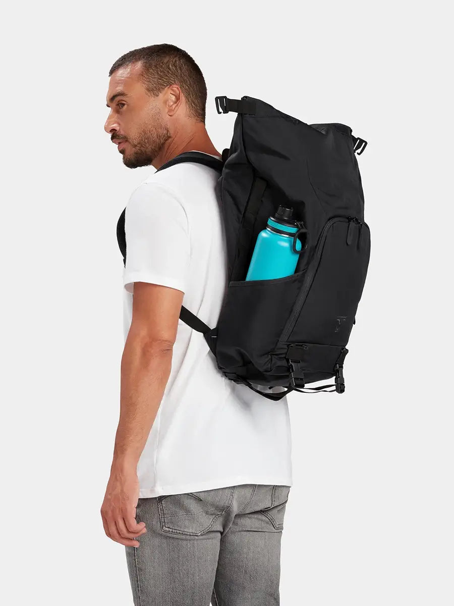 MILTHREAD Talos Rolltop 30L travel backpack in black