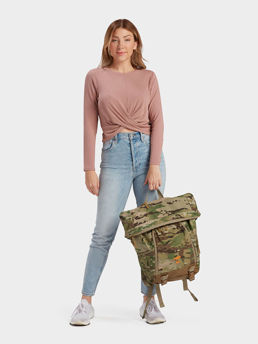 MILTHREAD Talos Rolltop 30L travel backpack in multicam
