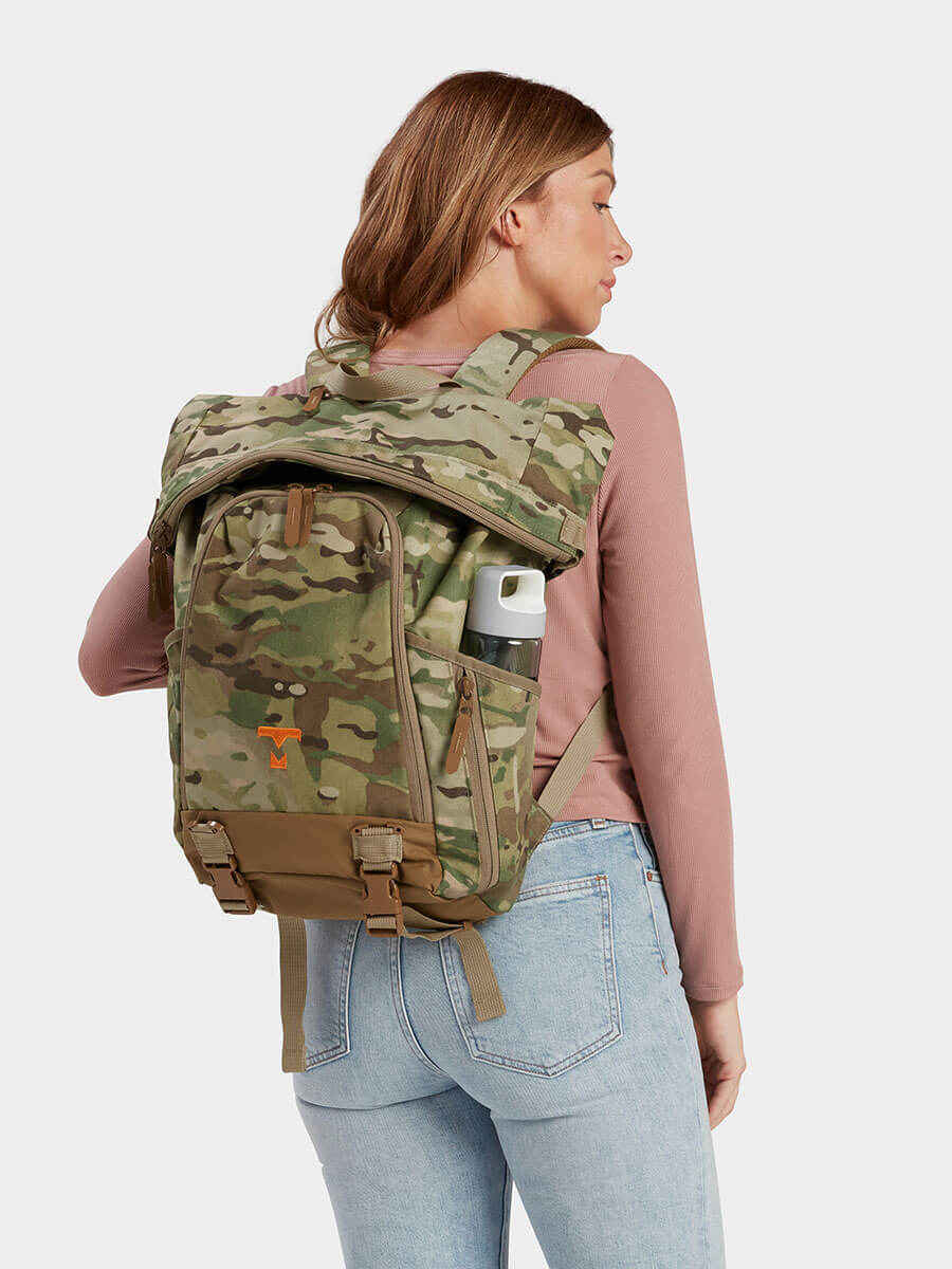 MILTHREAD Talos Rolltop 30L travel backpack in multicam