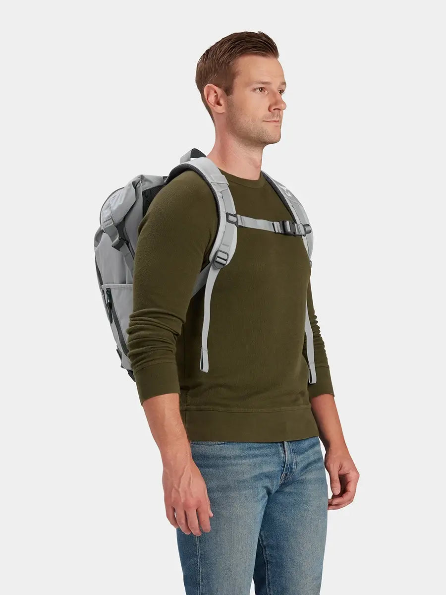 MILTHREAD Talos Rolltop 30L travel backpack in silver dust