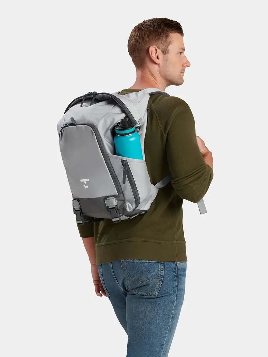 MILTHREAD Talos Rolltop 30L travel backpack in silver dust