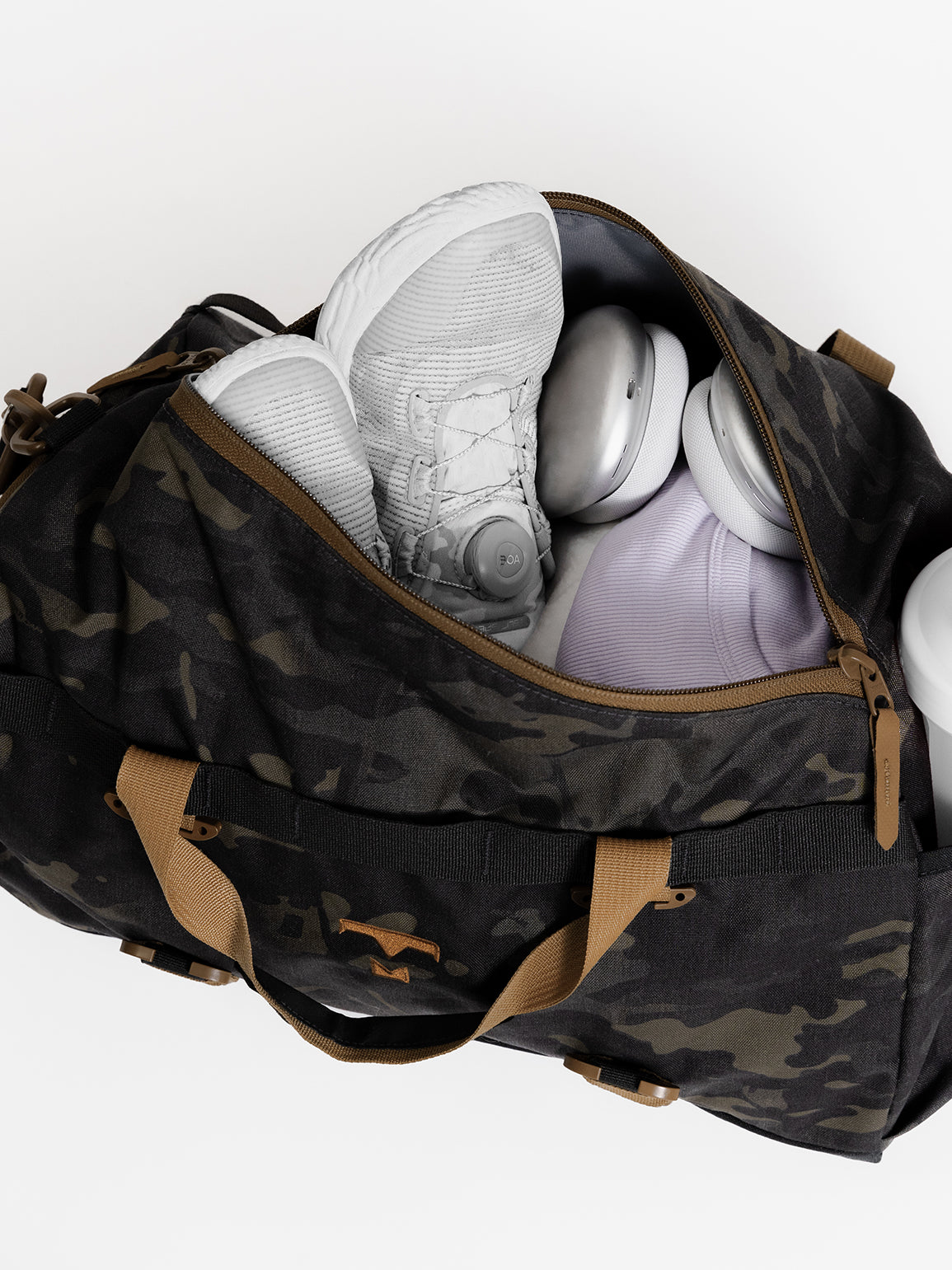 MILTHREAD Athena small duffel bag 15L features diagonal zipper wide access