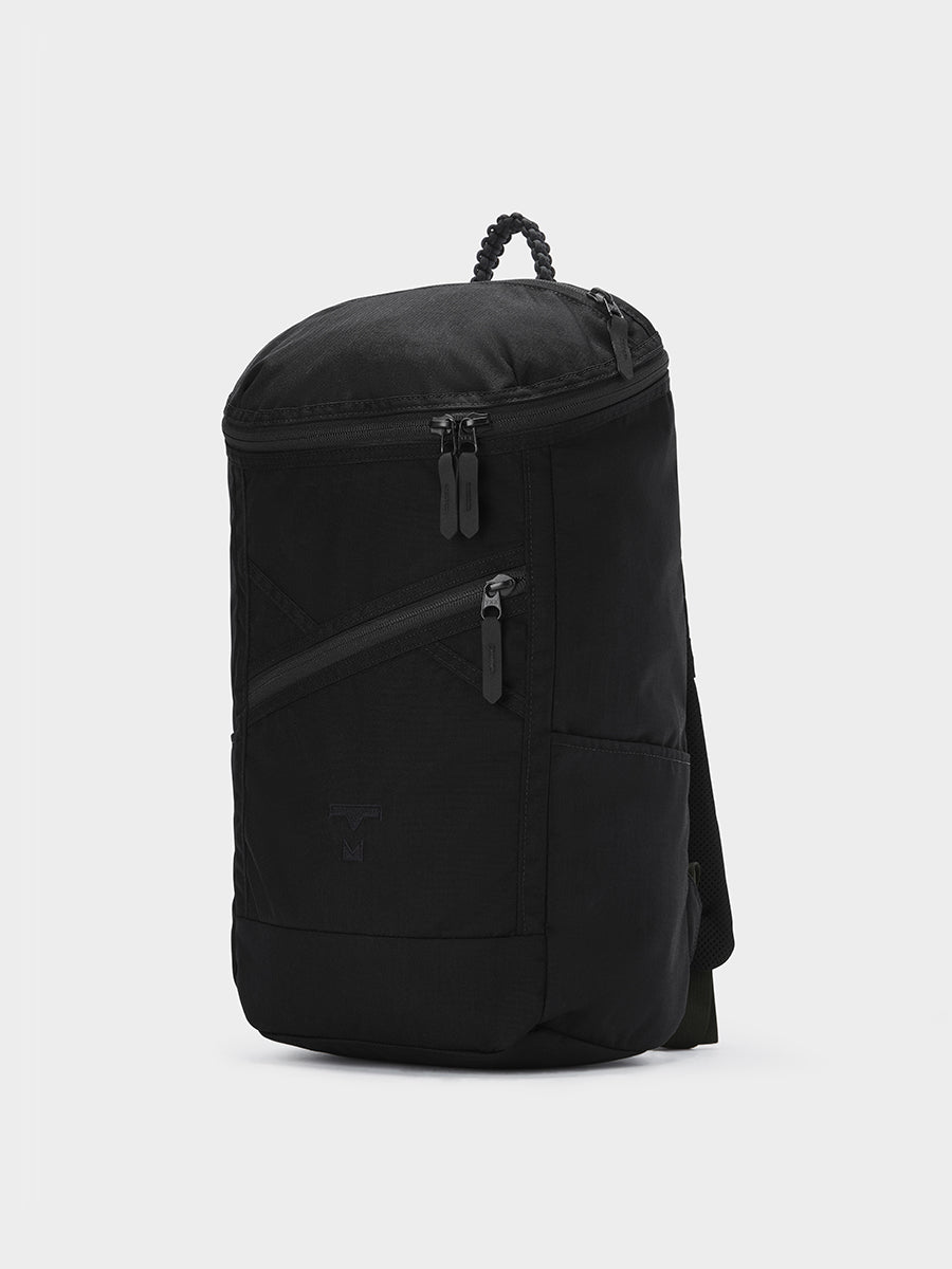 Bold backpack in black tabletop front 45 degree view