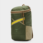 Bold backpack in camo green tabletop front 45 degree view