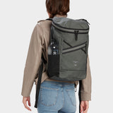 Bold backpack in foliage carried by model