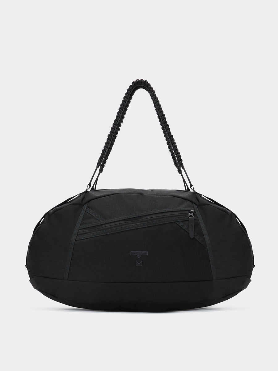 Grit duffle in black tabletop front view