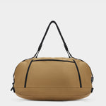 Grit duffle in coyote brown tabletop in back view