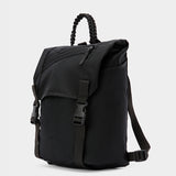 Swift backpack in black tabletop front 45 degree view