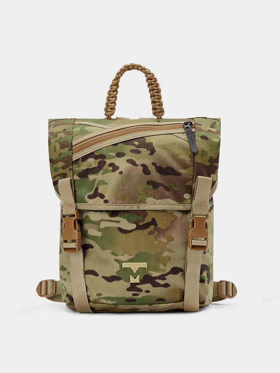 Swift backpack in multicam tabletop front view