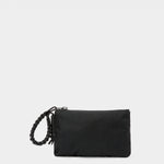 Zest wristlet in black tabletop back view