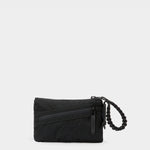 Zest wristlet in black tabletop front view