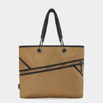 Zing tote in coyote brown in front view