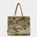 Zing tote in multicam tabletop in front view