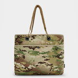 Zing tote in multicam tabletop in back view